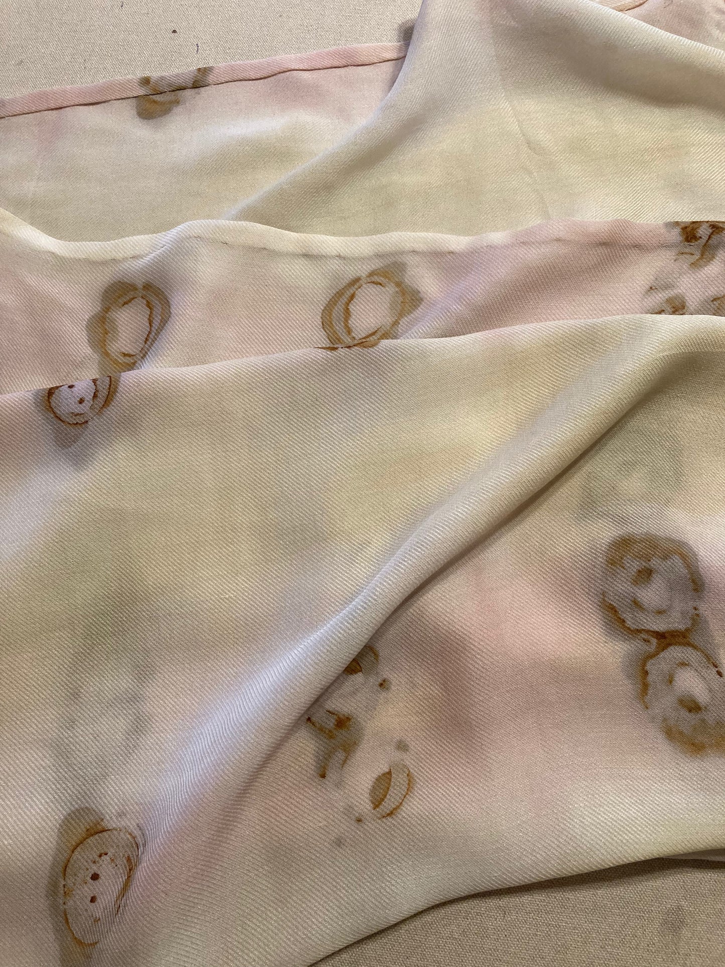 Pink Stripe Scarf, natural dyed, textile