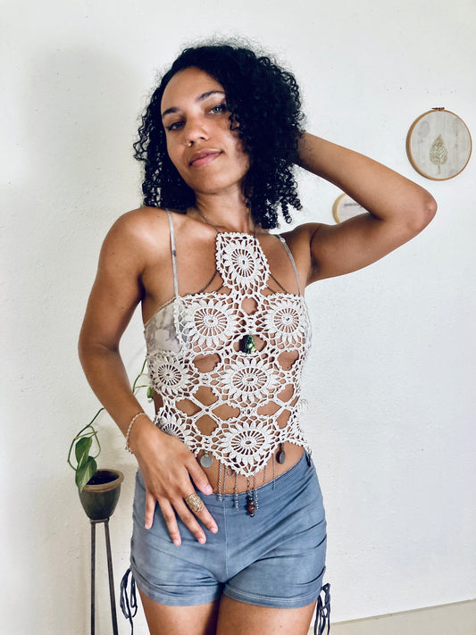 Sexy Crochet Top- Chains
