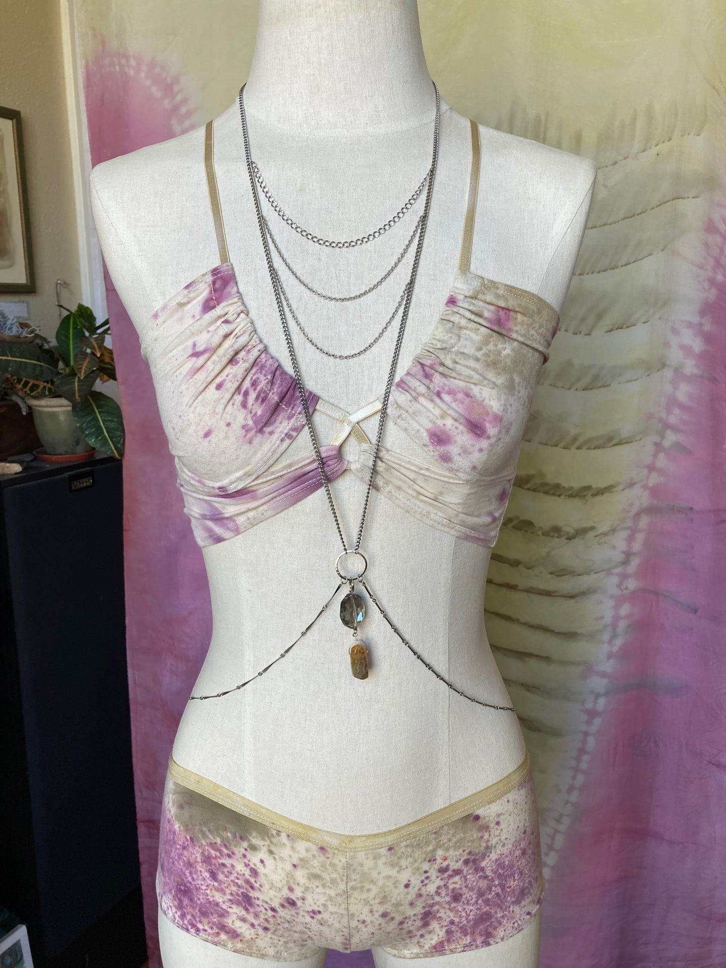 Body Chain - Crystal and agate - Silver