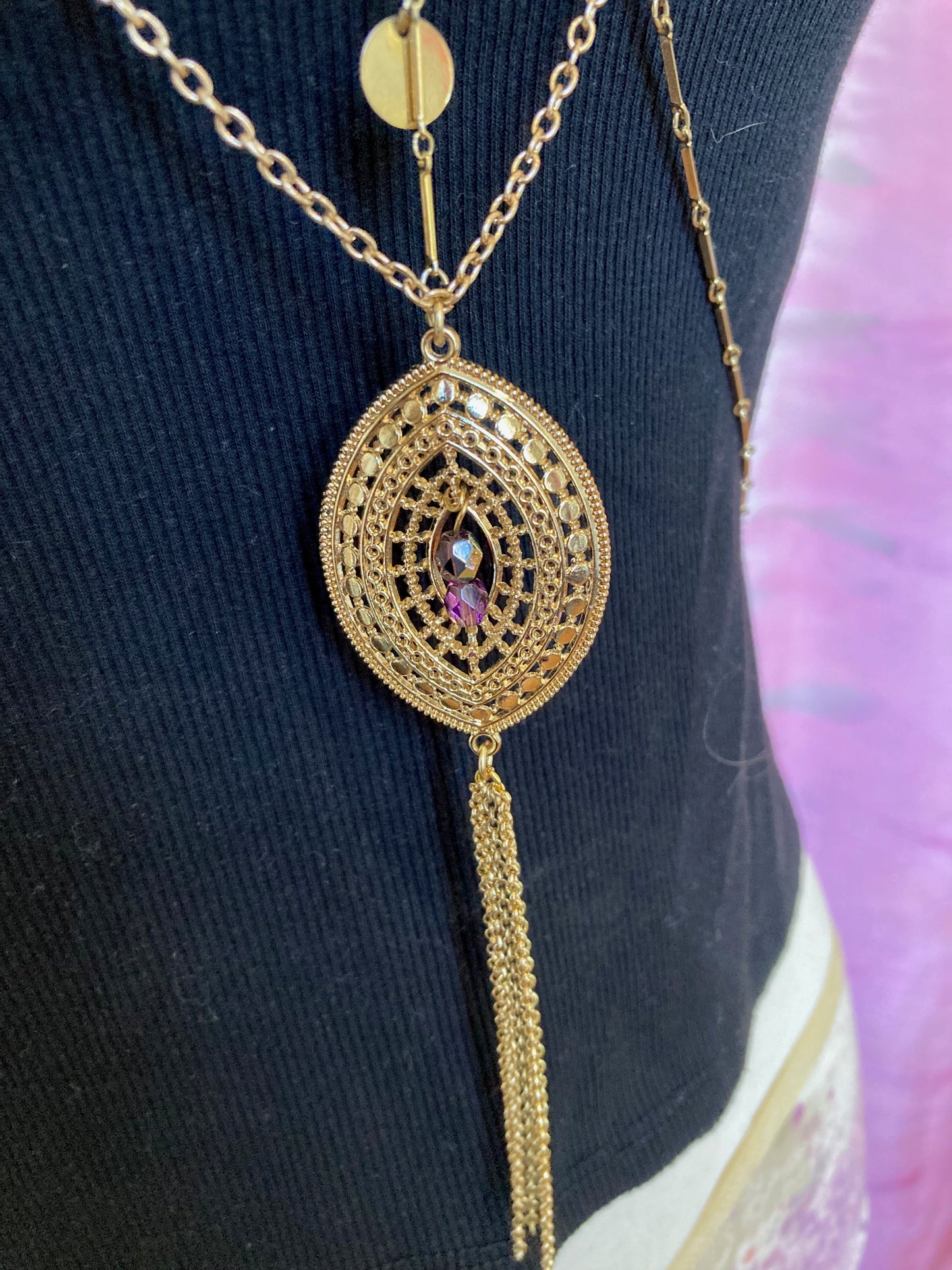 Body Chain - Gold fringe pendant