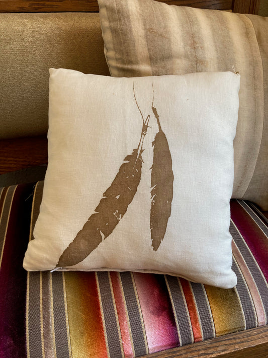 Feather Print Pillow