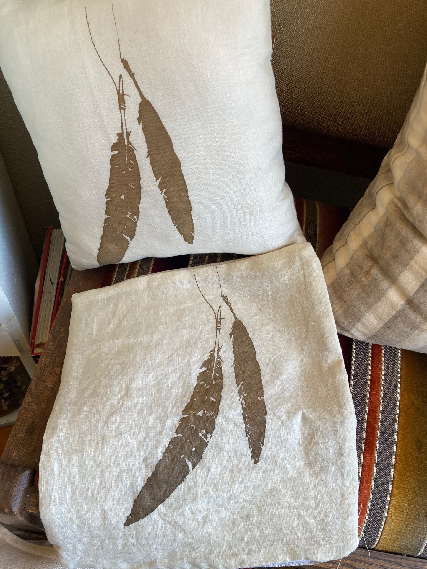 Feather Print Pillow