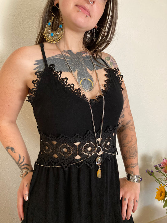 Body Chain - Crystal and agate - Silver