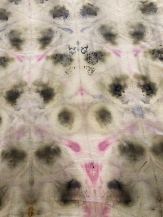 Silk Fabric Cutting- Botanical Print- Kaleidoscope