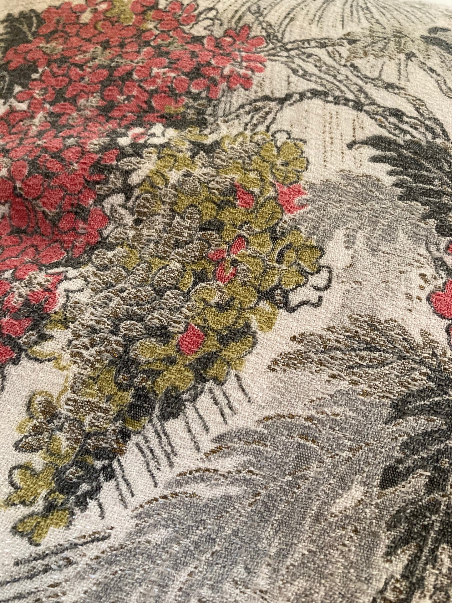 Mud Cloth Pillow - Faux Fur, Floral