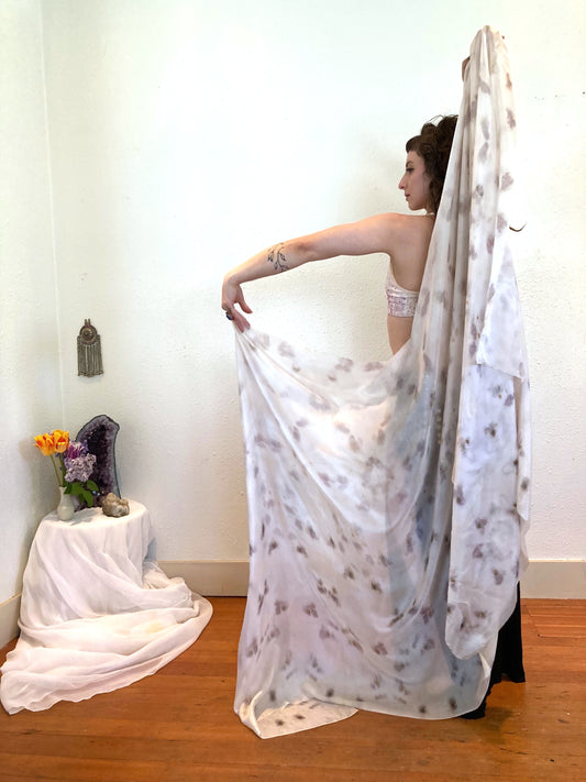 Silk Veil - hollyhock shibori