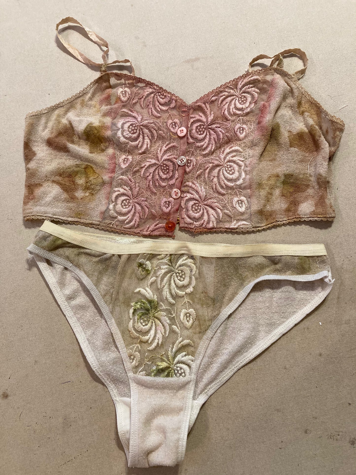Silk and Vintage Lace Camisole and Undie set