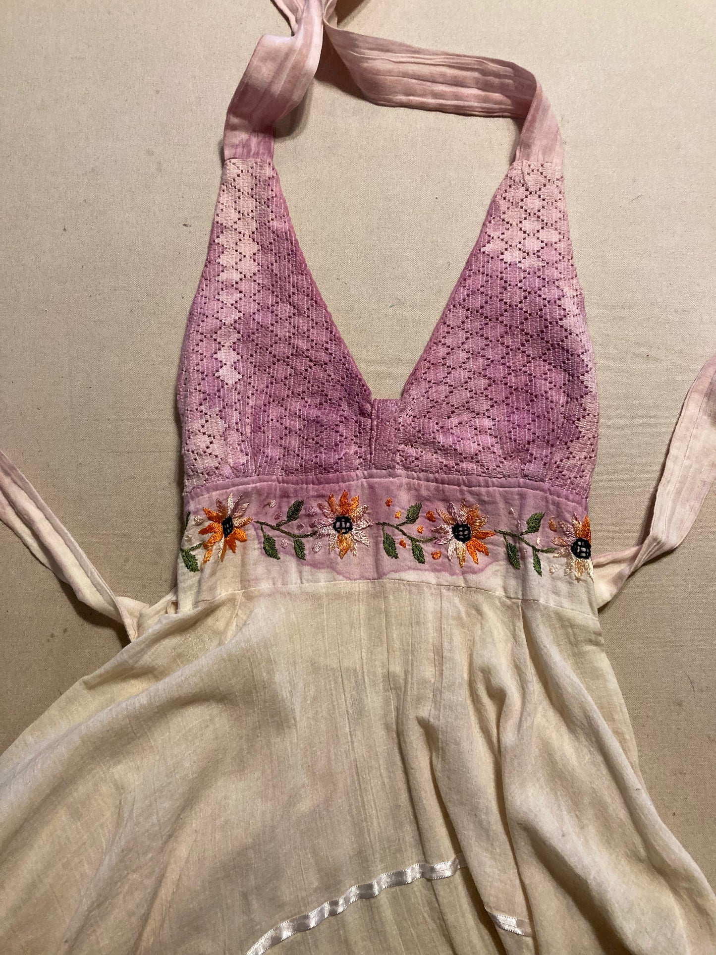 Vintage Halter Dress - handkerchief