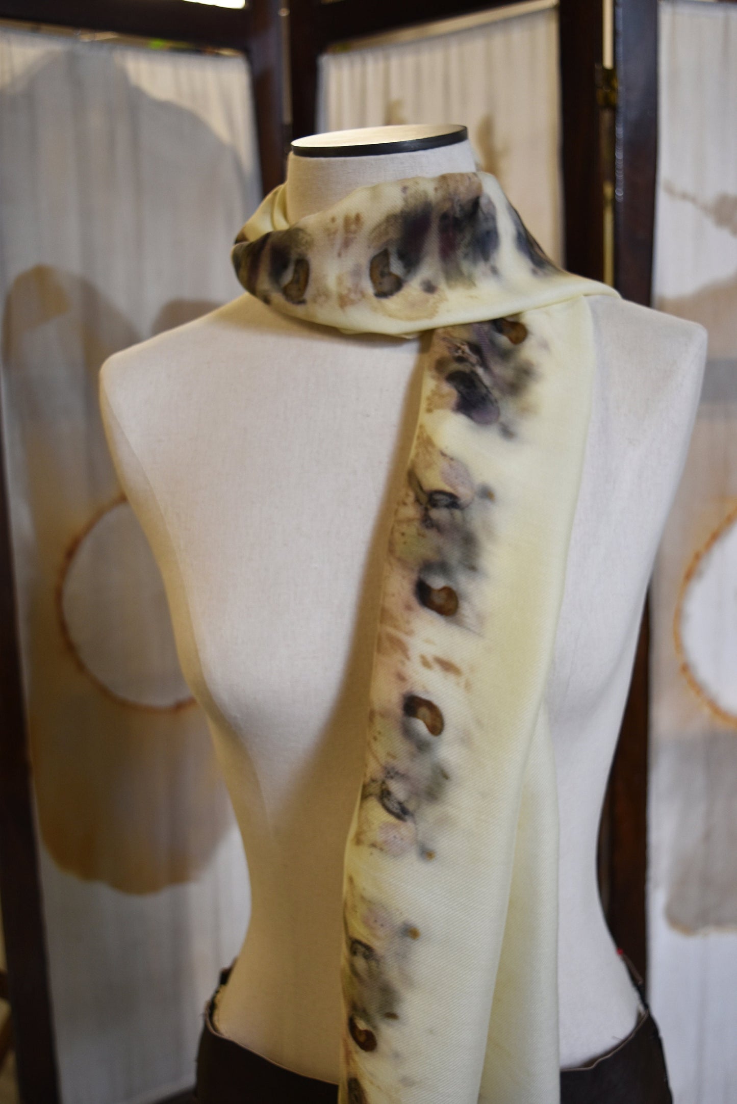 Rose City Native Scarf - Plant dyed, textile