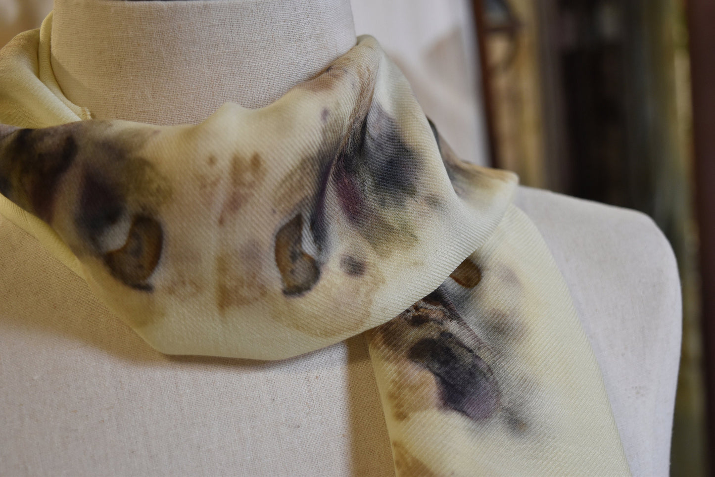 Rose City Native Scarf - Plant dyed, textile