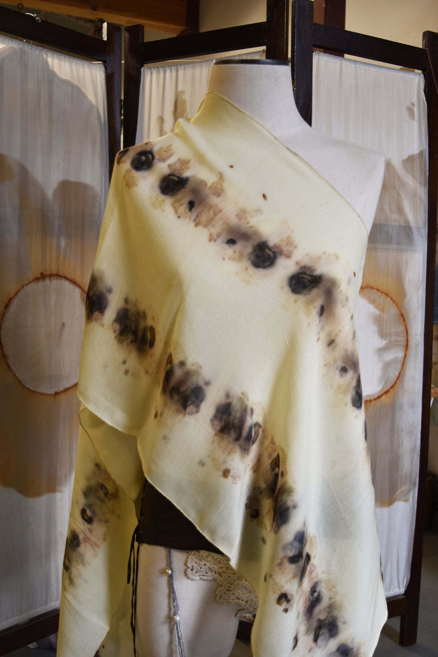 Rose City Native Scarf - Plant dyed, textile