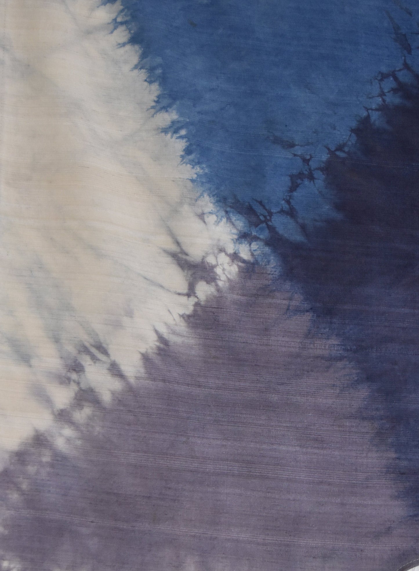 Silk Poncho / Shawl- indigo - shibori