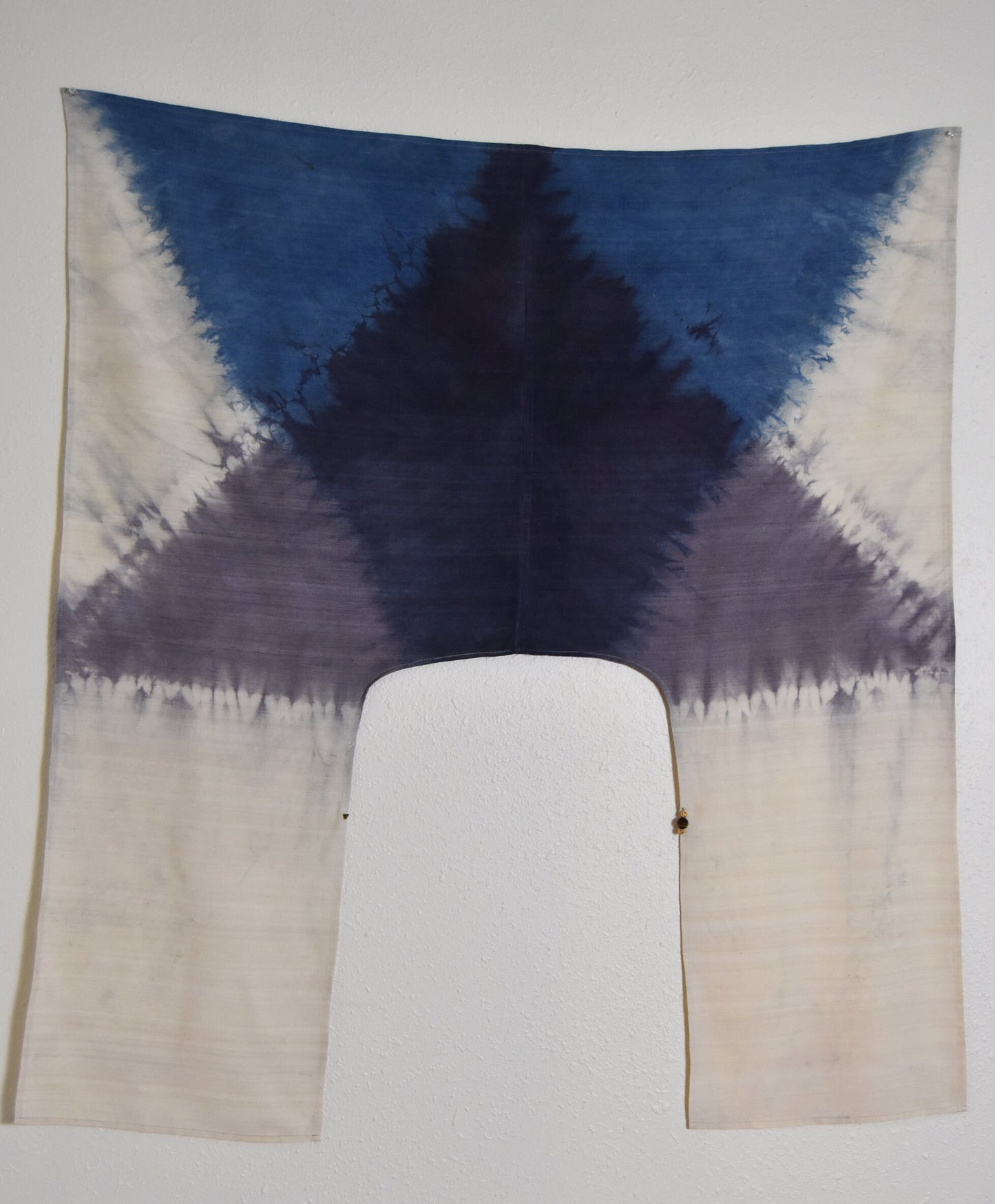 Silk Poncho / Shawl- indigo - shibori