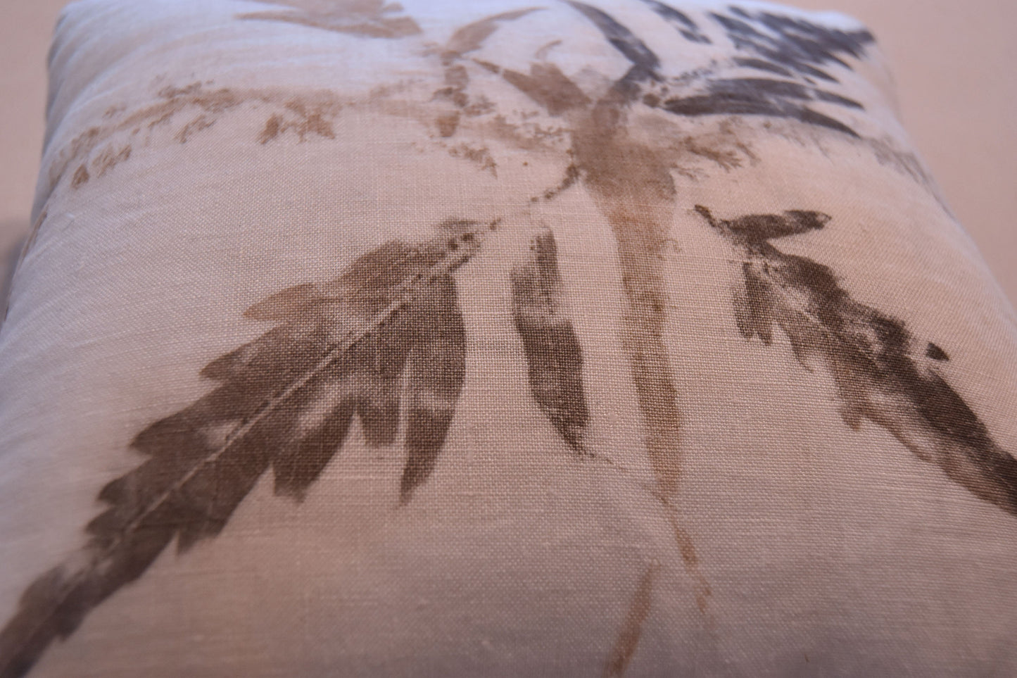 Tataki zome Pillow - Botanical Print - Natural Dye