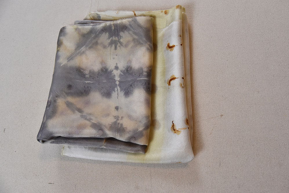 Natural dyed fabric bundle D - silk