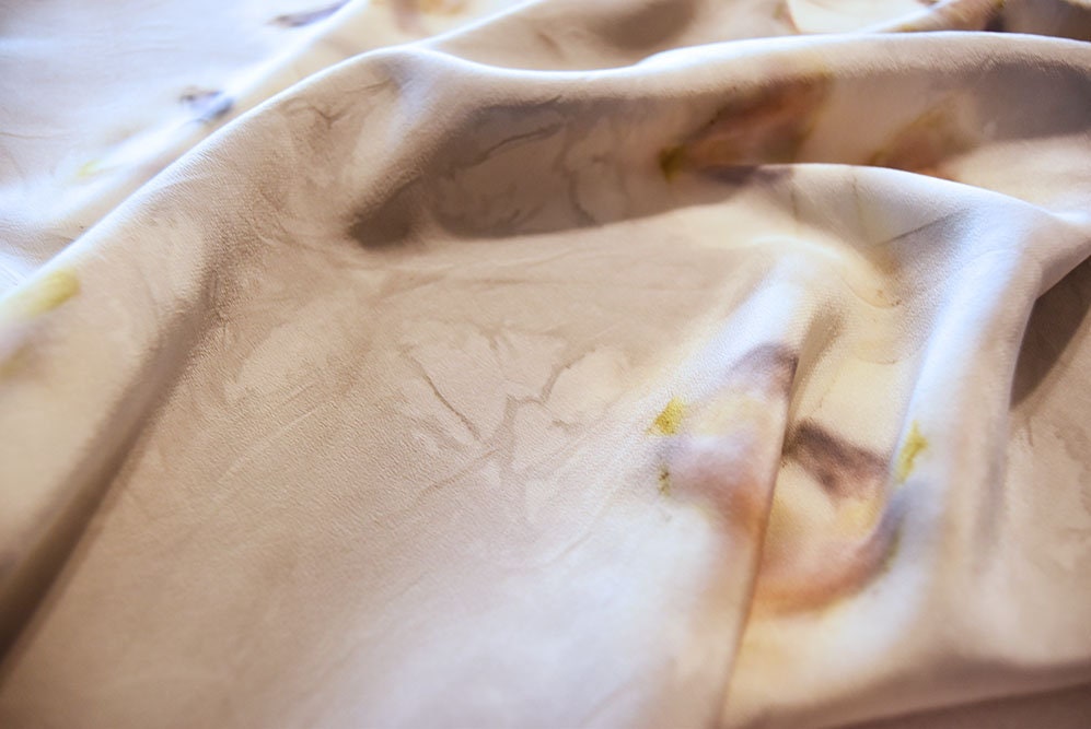 natural dyed fabric- silk - botanical print