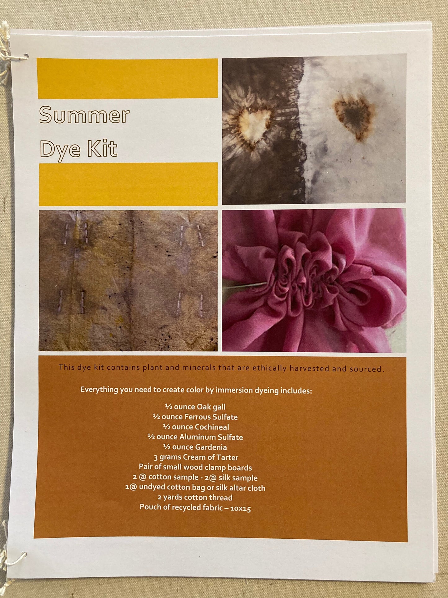 Natural Dye Kit- Summer Kit-