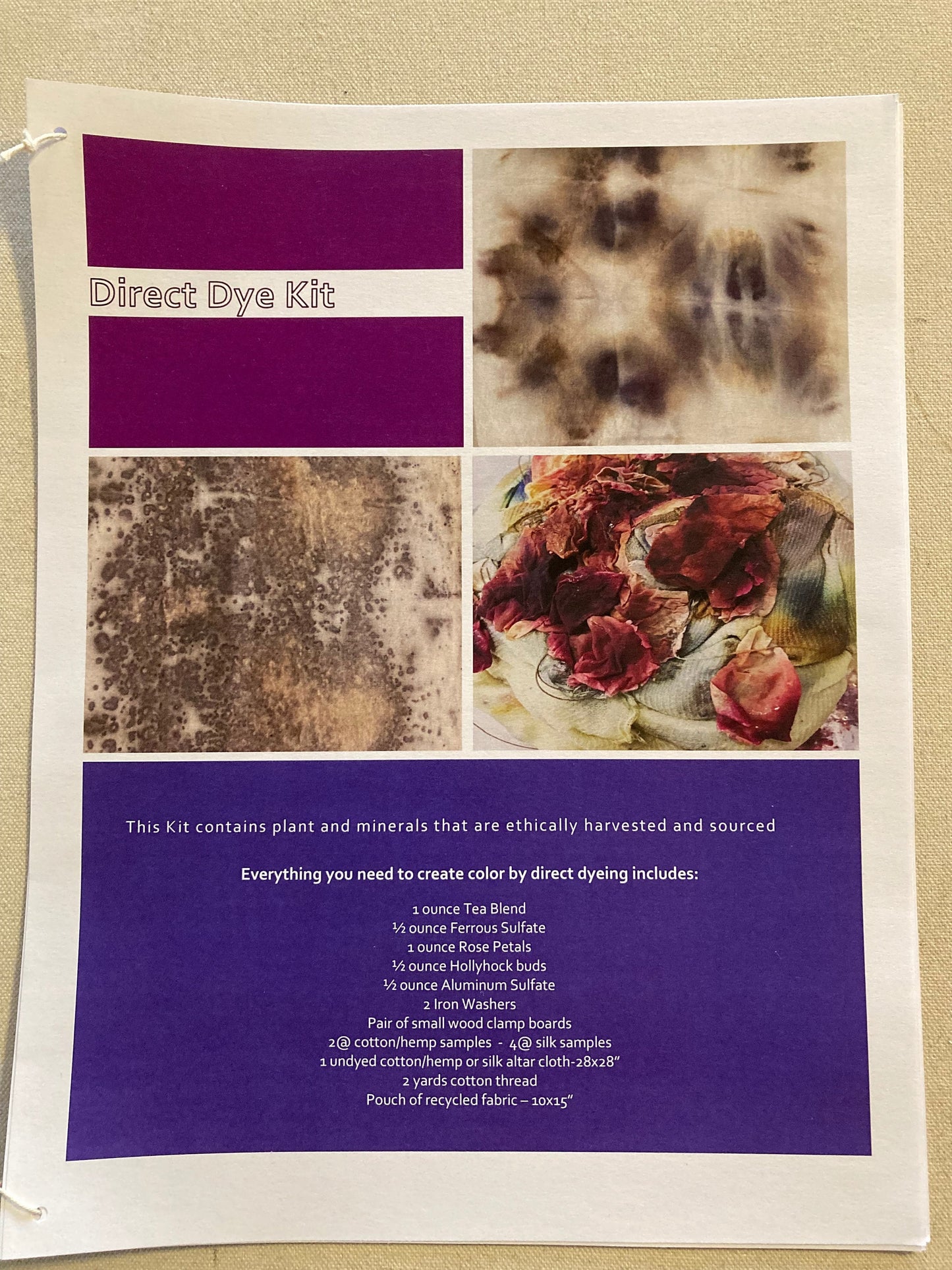 Natural Dye Kit - Direct Dye Kit- Botanical Print