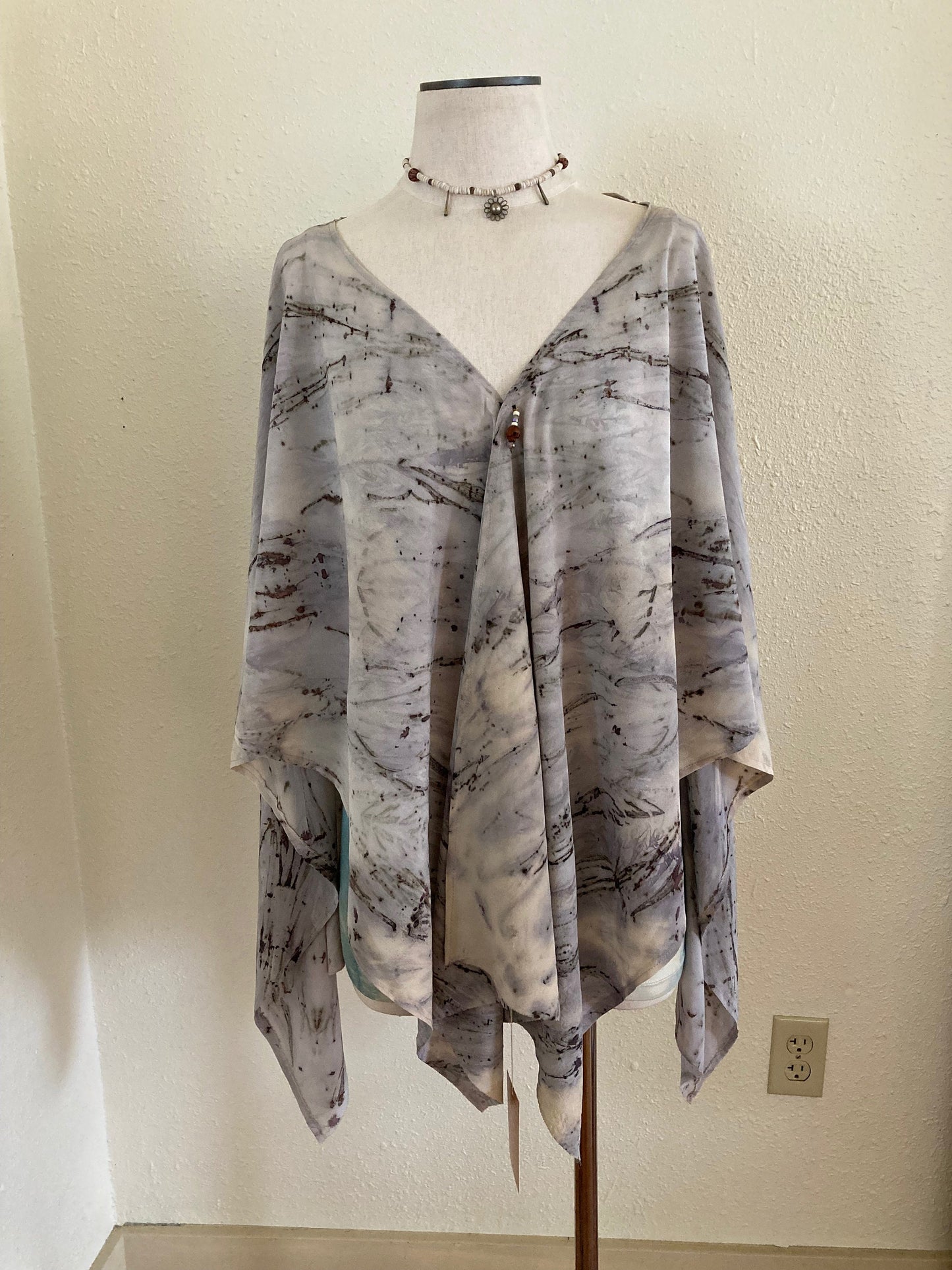 Poncho- Shawl- silk- natural dye