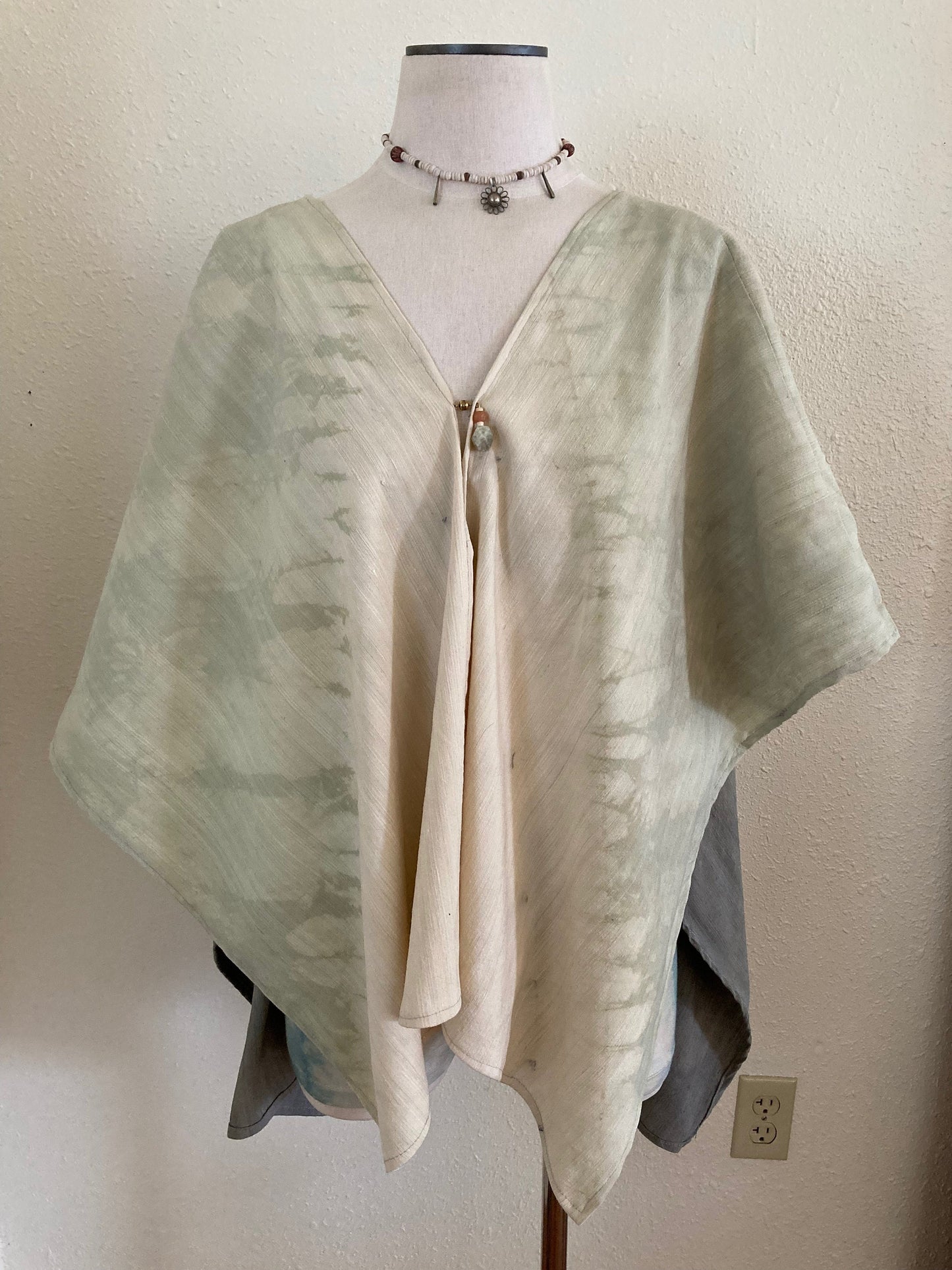 Shawl / Poncho- natural dye- silk -cotinus