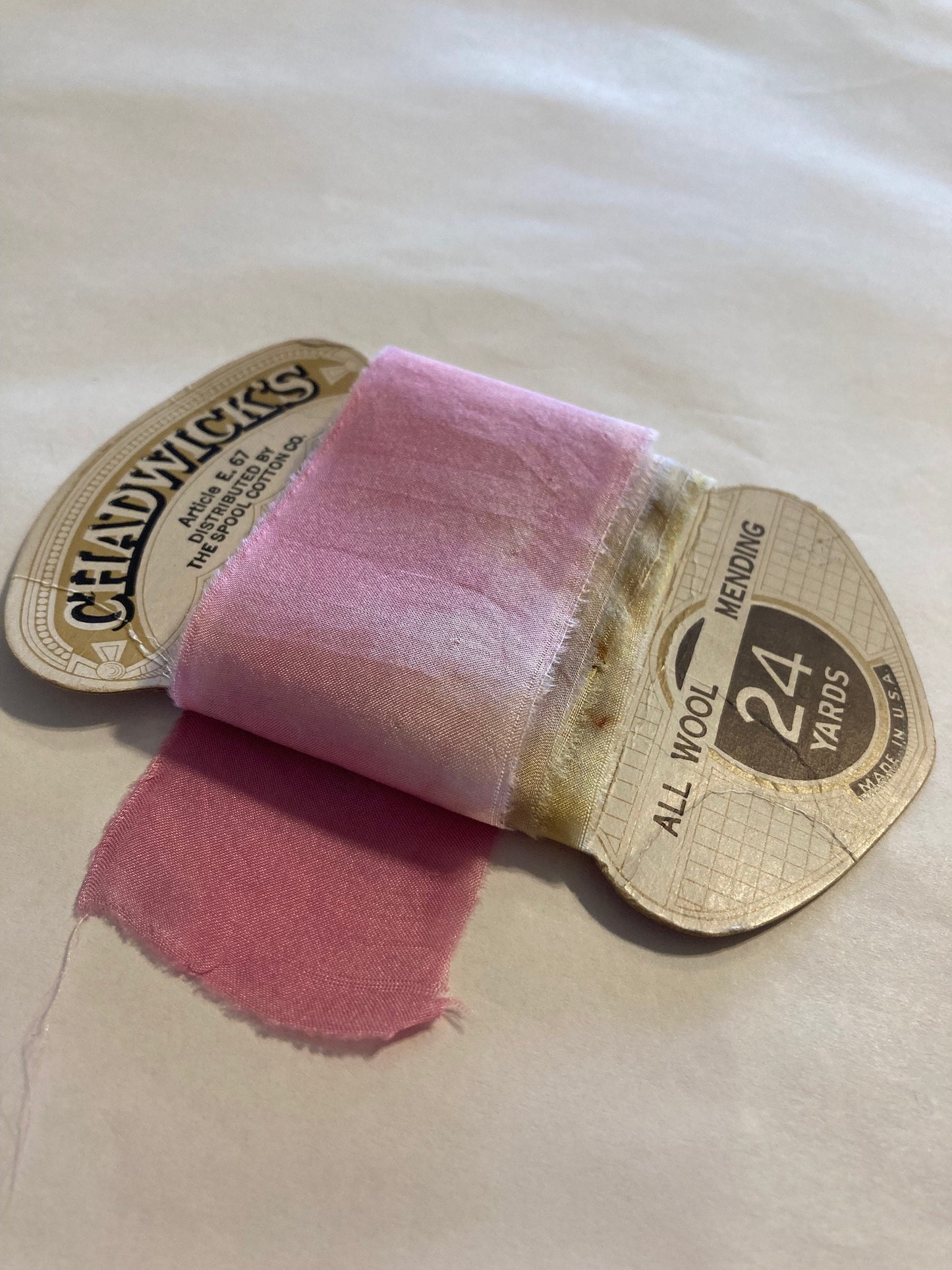 Silk Ribbon, natural dyed, rust printed