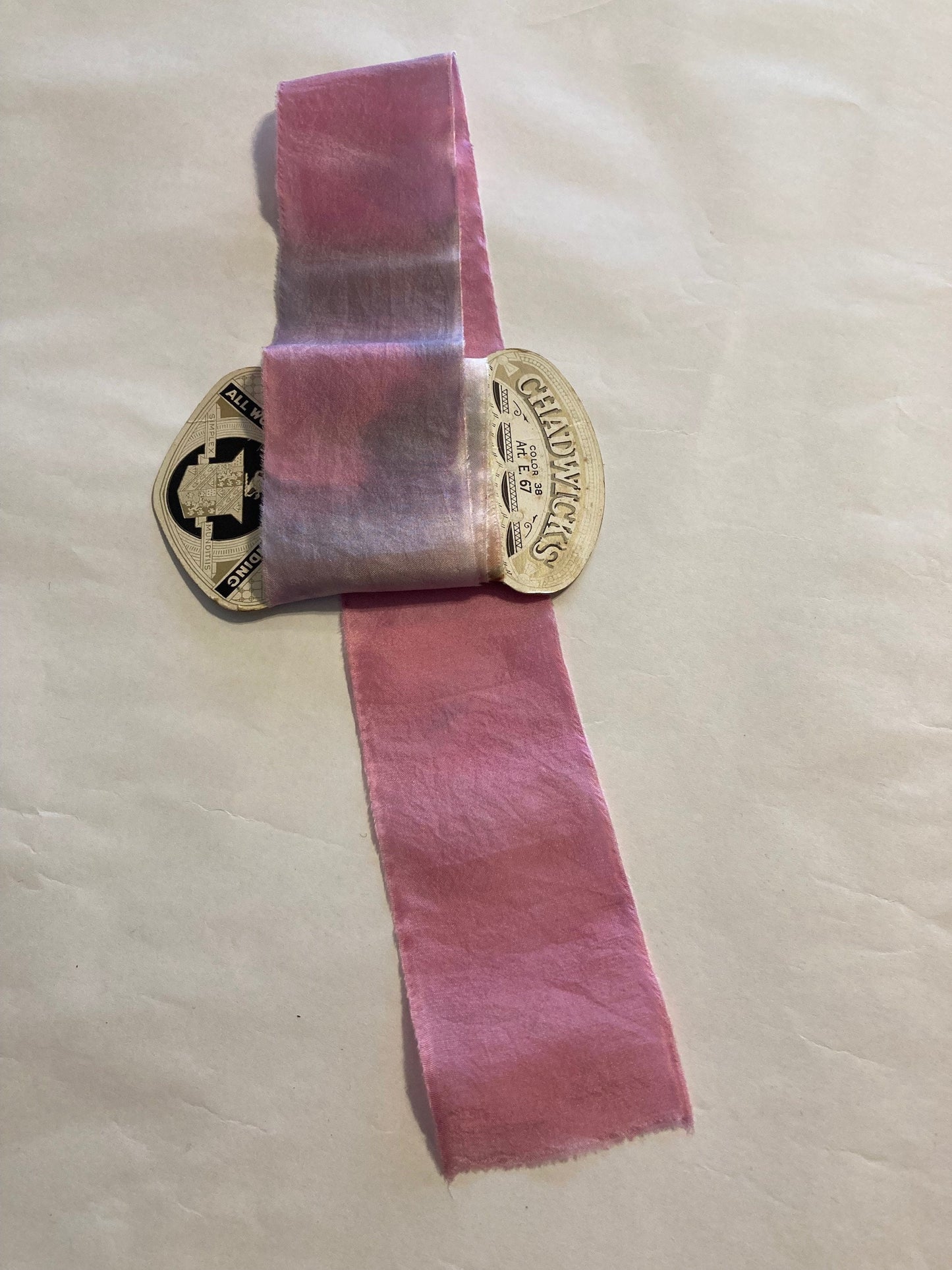 Silk Ribbon, natural dyed, rust printed