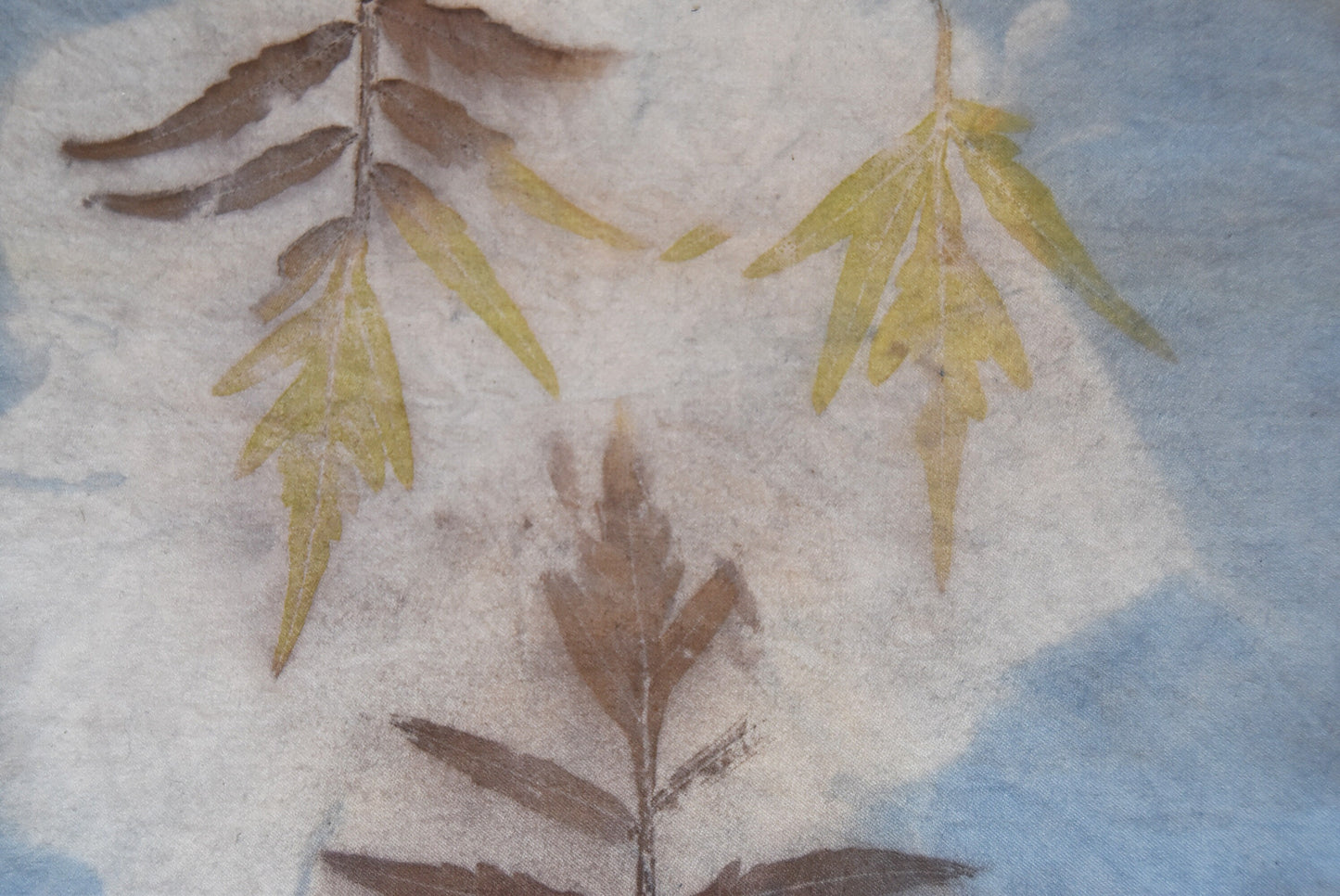 Tataki zome - plant print- textile- sumac