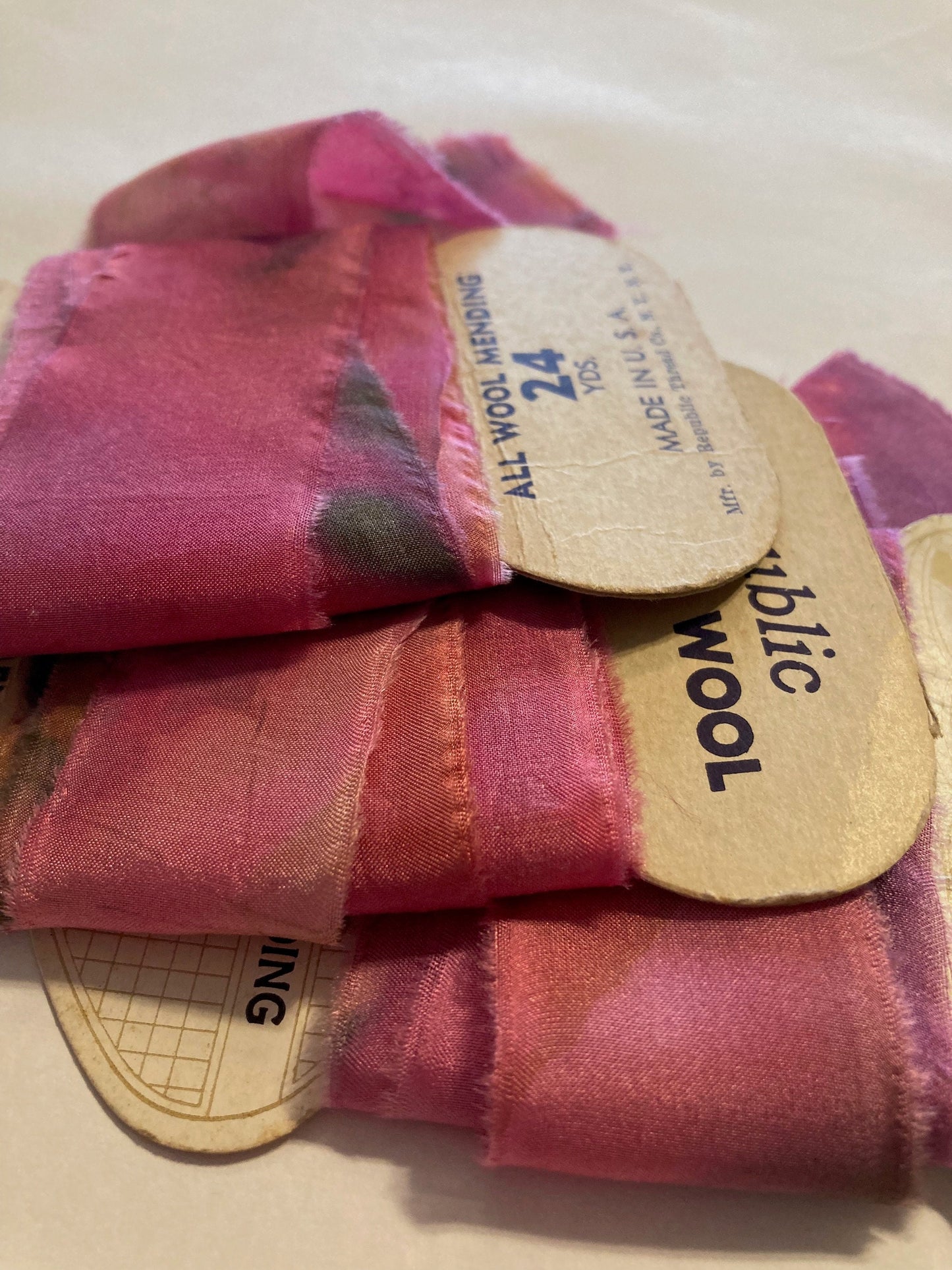 Silk Ribbon, botanical print, natural dye