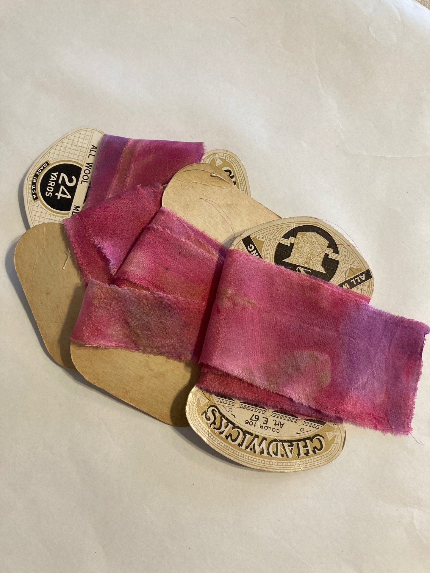 Silk Ribbon, botanical print, natural dye