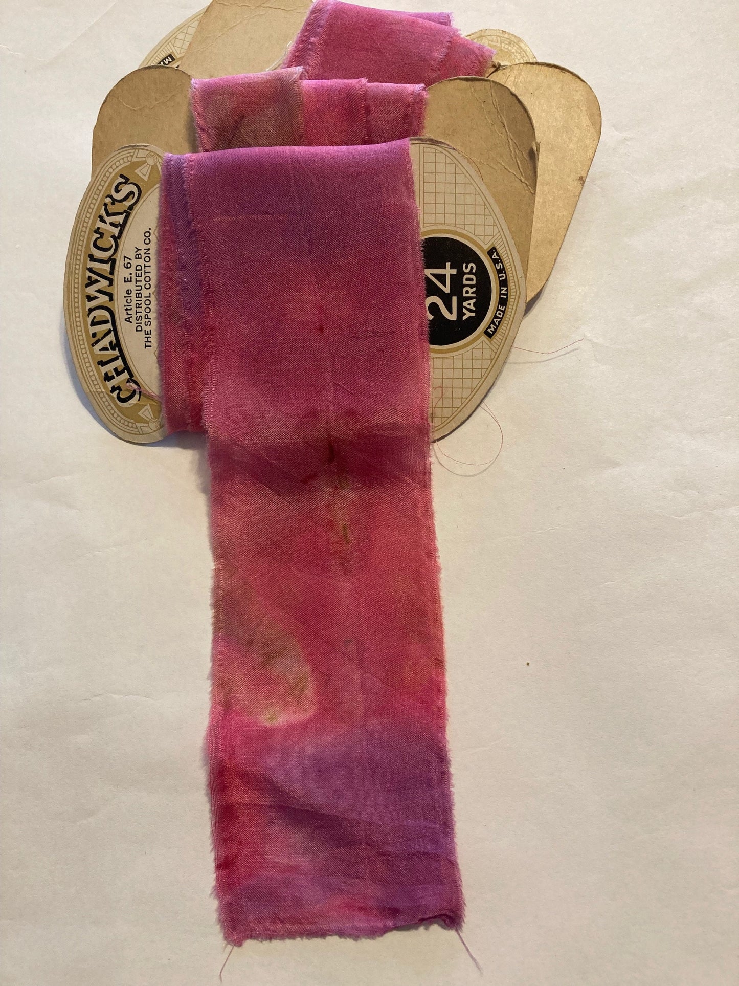 Silk Ribbon, botanical print, natural dye