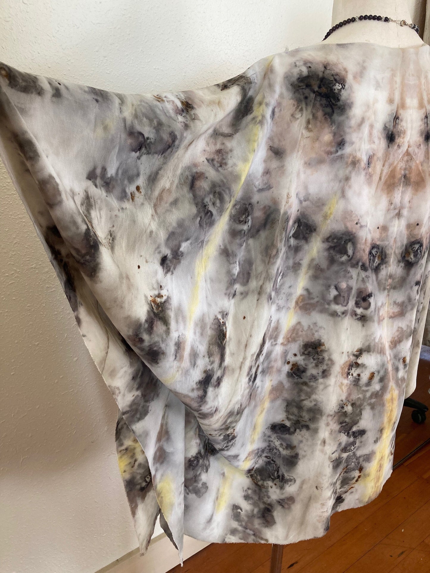 Botanical Print Poncho - natural dyed
