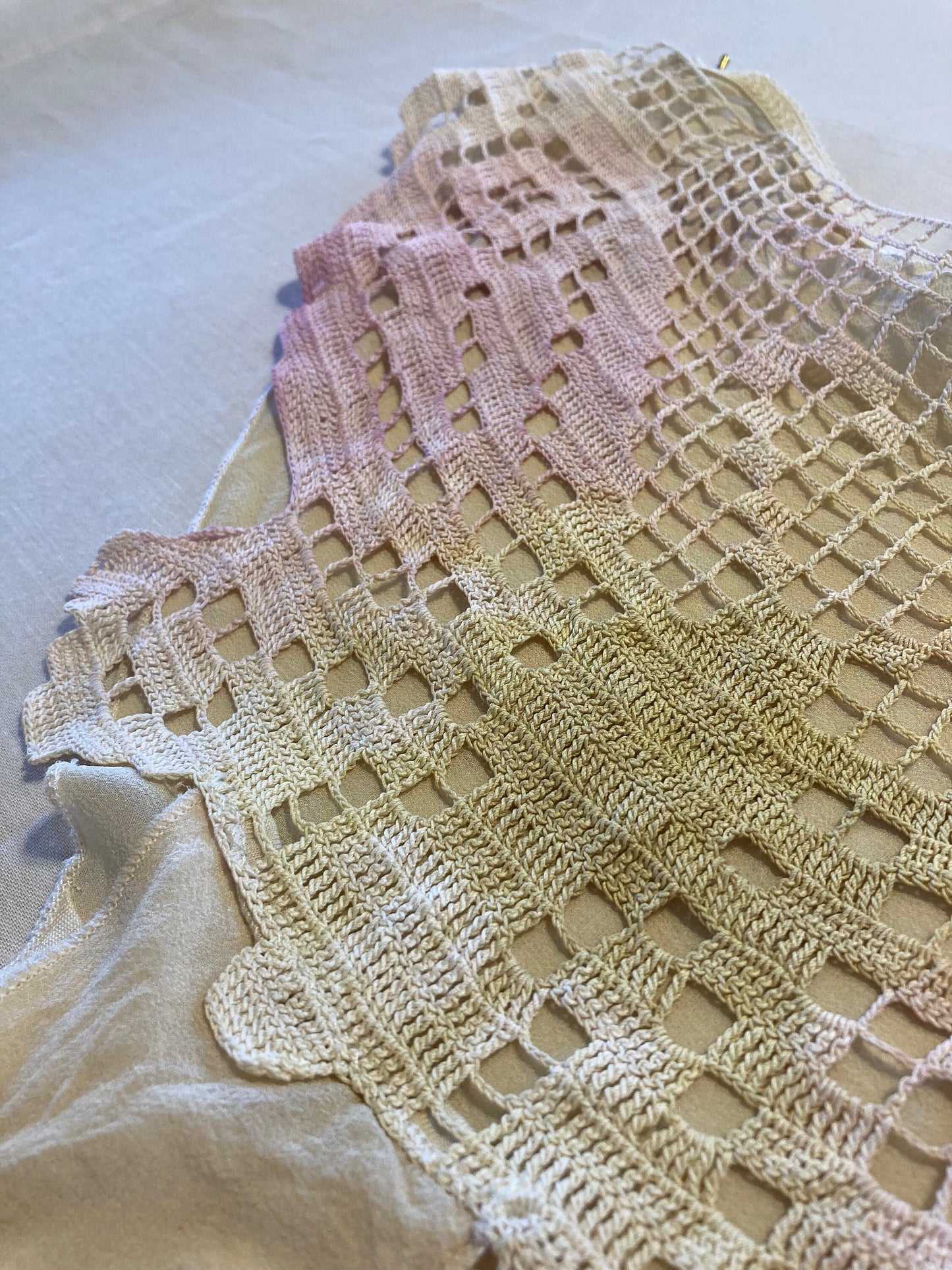 vintage crochet panties- natural dyed
