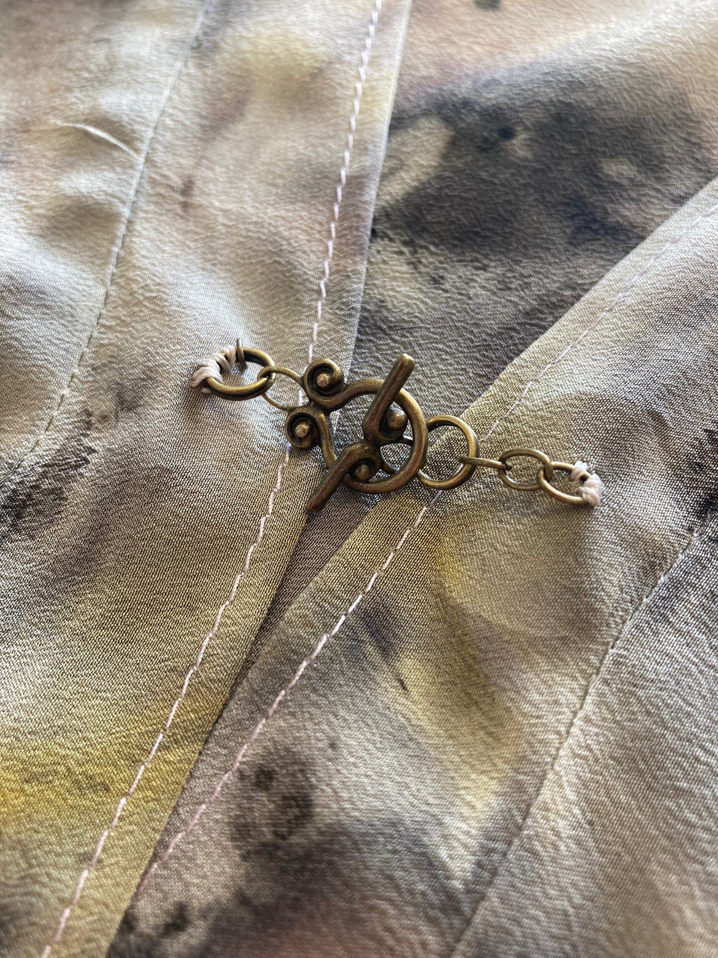 Botanical Print Poncho - natural dyed