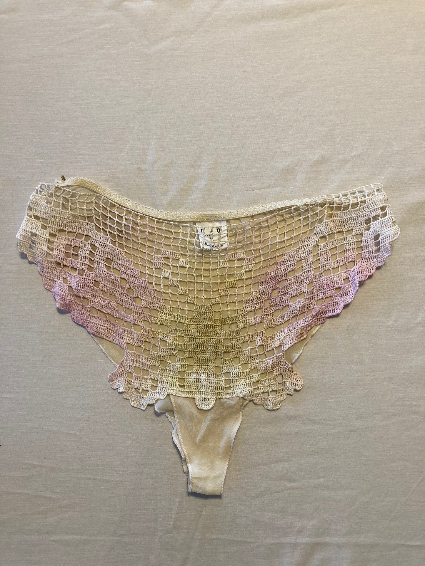 vintage crochet panties- natural dyed