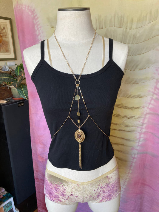 Body Chain - Gold fringe pendant