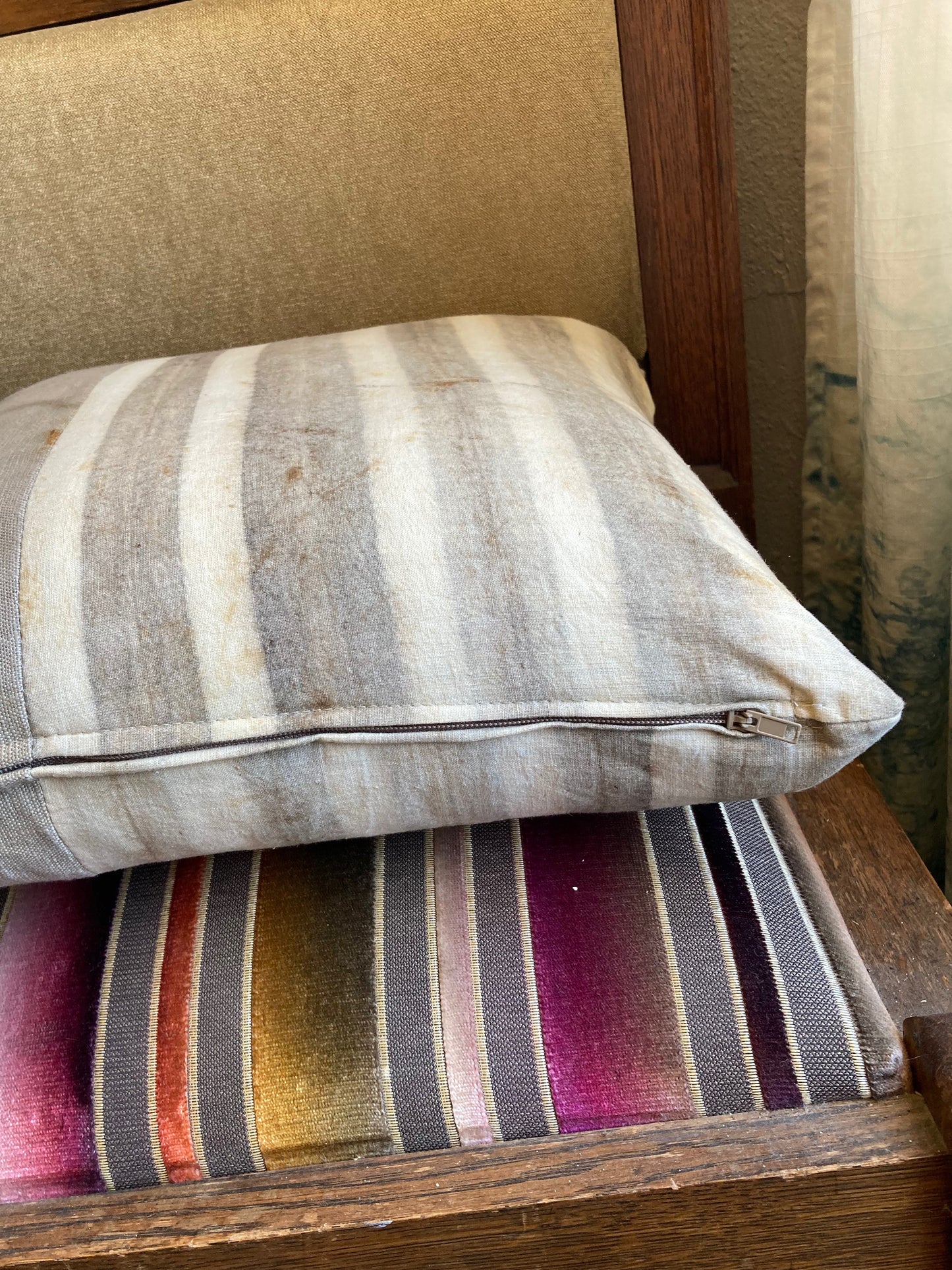 Natural Dyed Pillow - Stripe