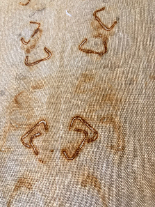 Linen Rust Printed Textile