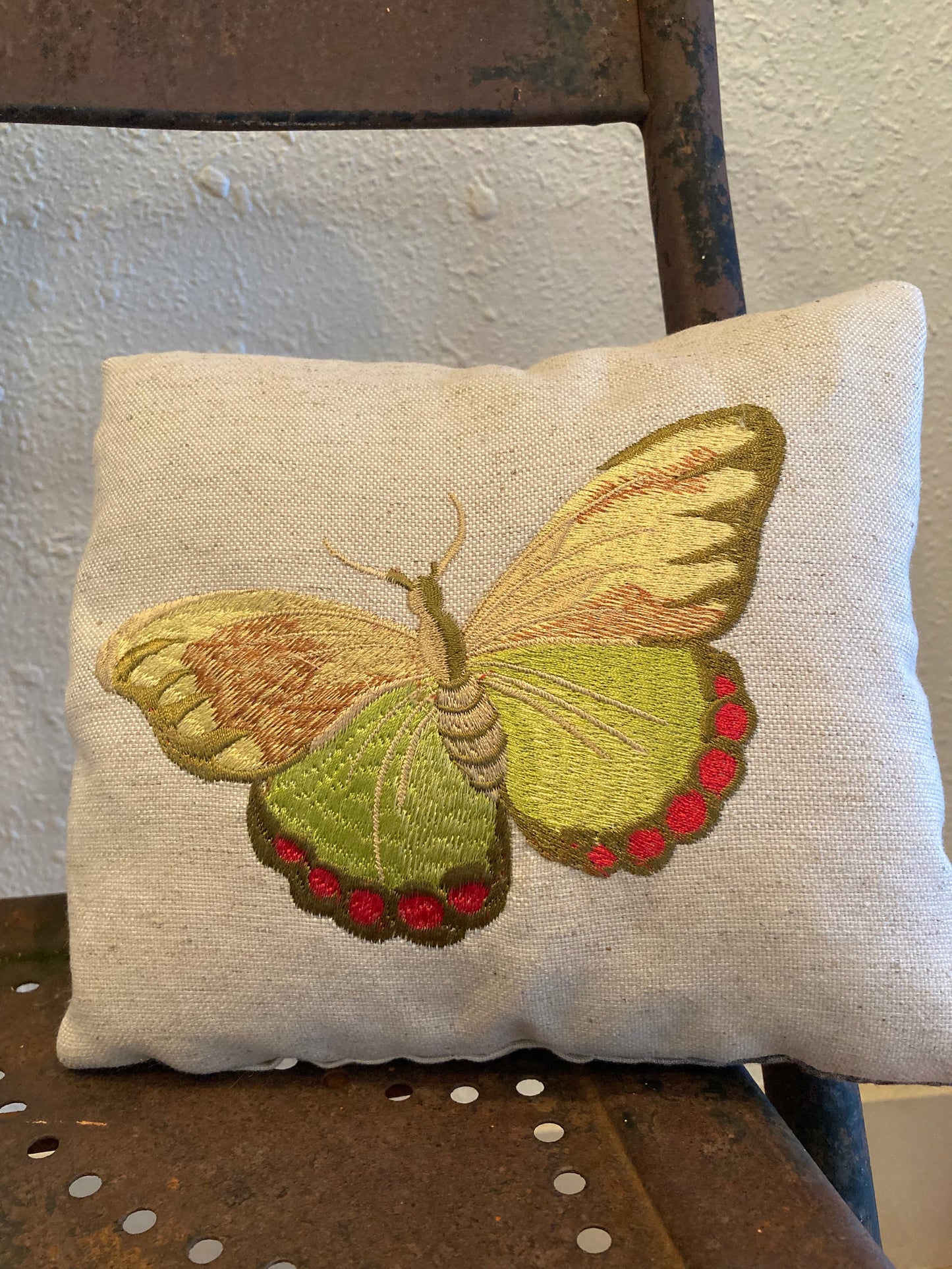 Herb Pillow - Butterfly embroidery
