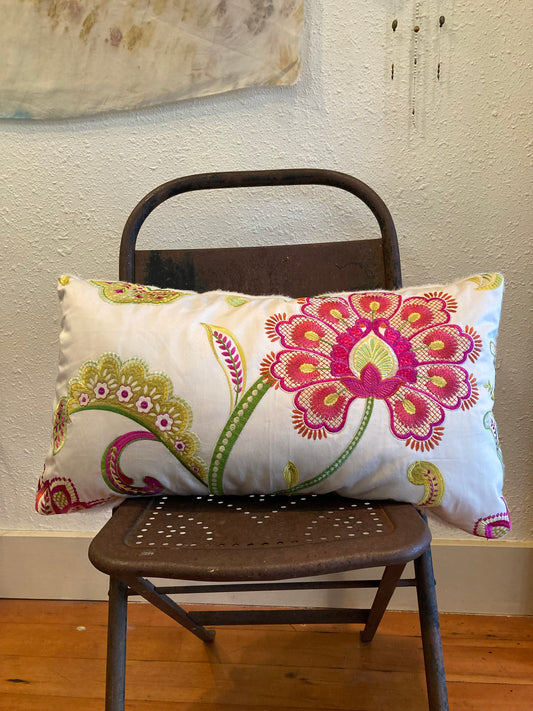 Pillows - floral embroidery, faux fur - Lumbar