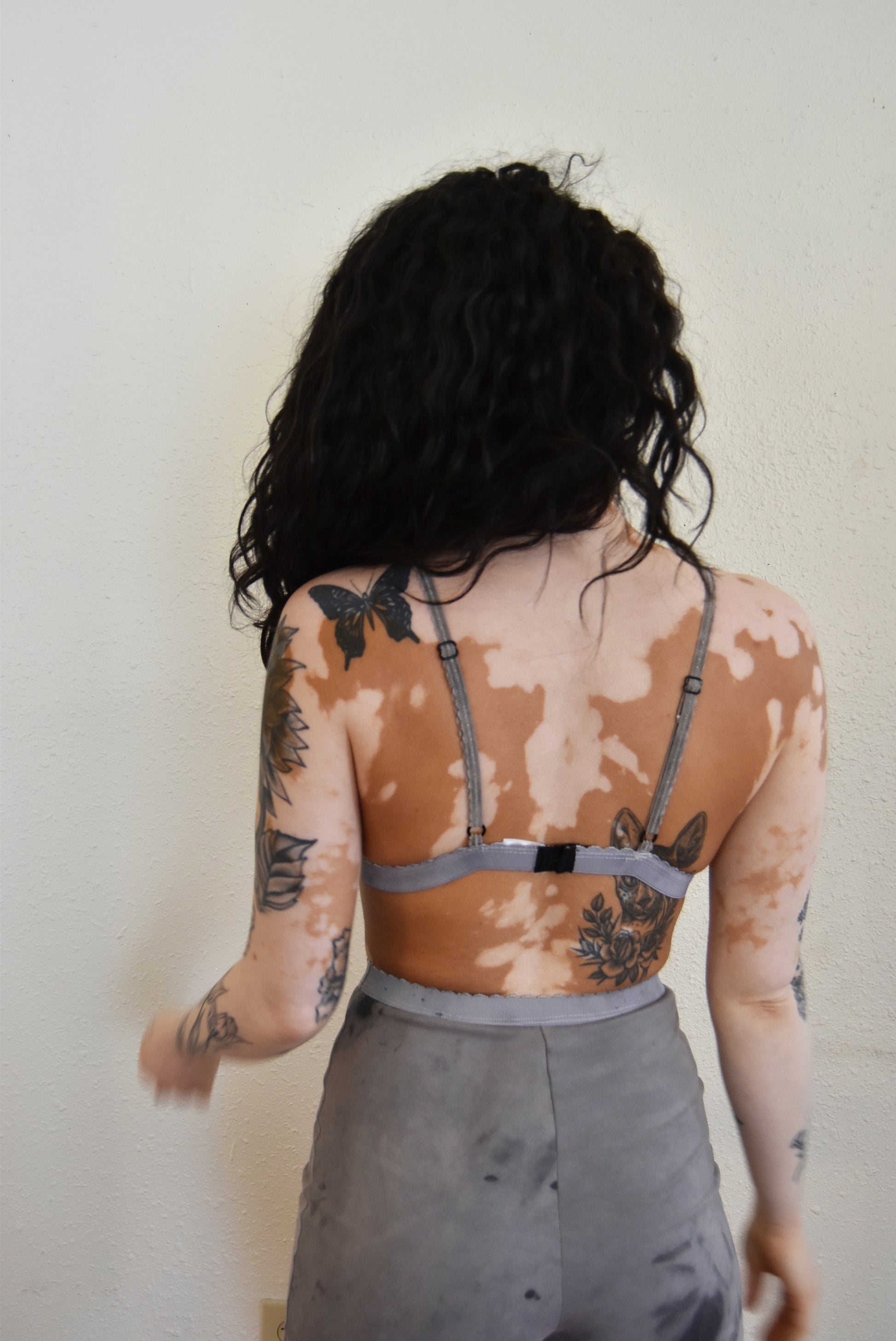 back of charcoal bra