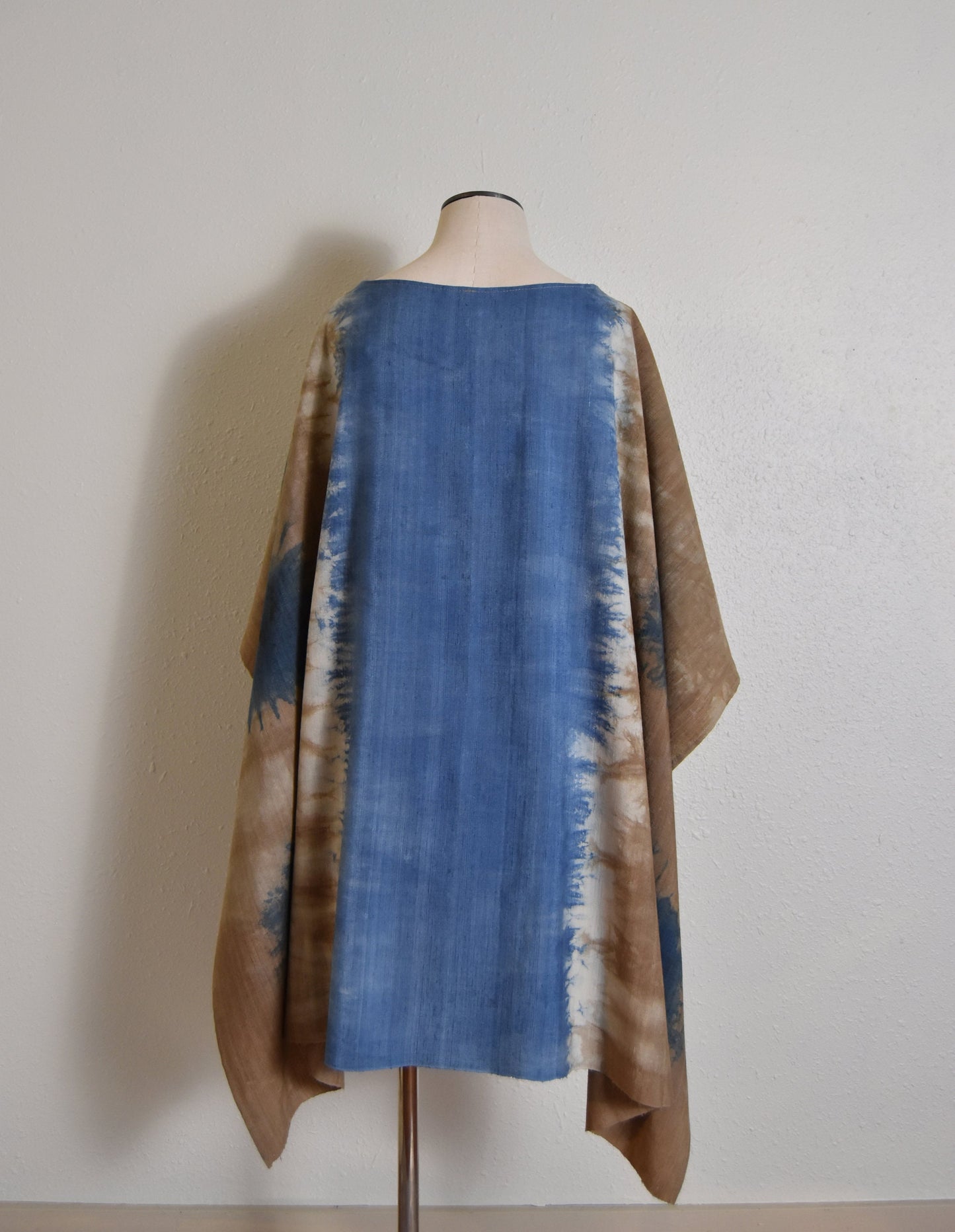 Natural Dyed Shawl - silk - indigo- shibori