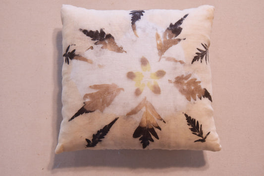 Tataki zome Pillow - Botanical Print - Natural Dye