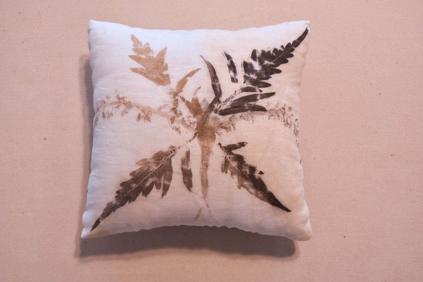 Tataki zome Pillow - Botanical Print - Natural Dye