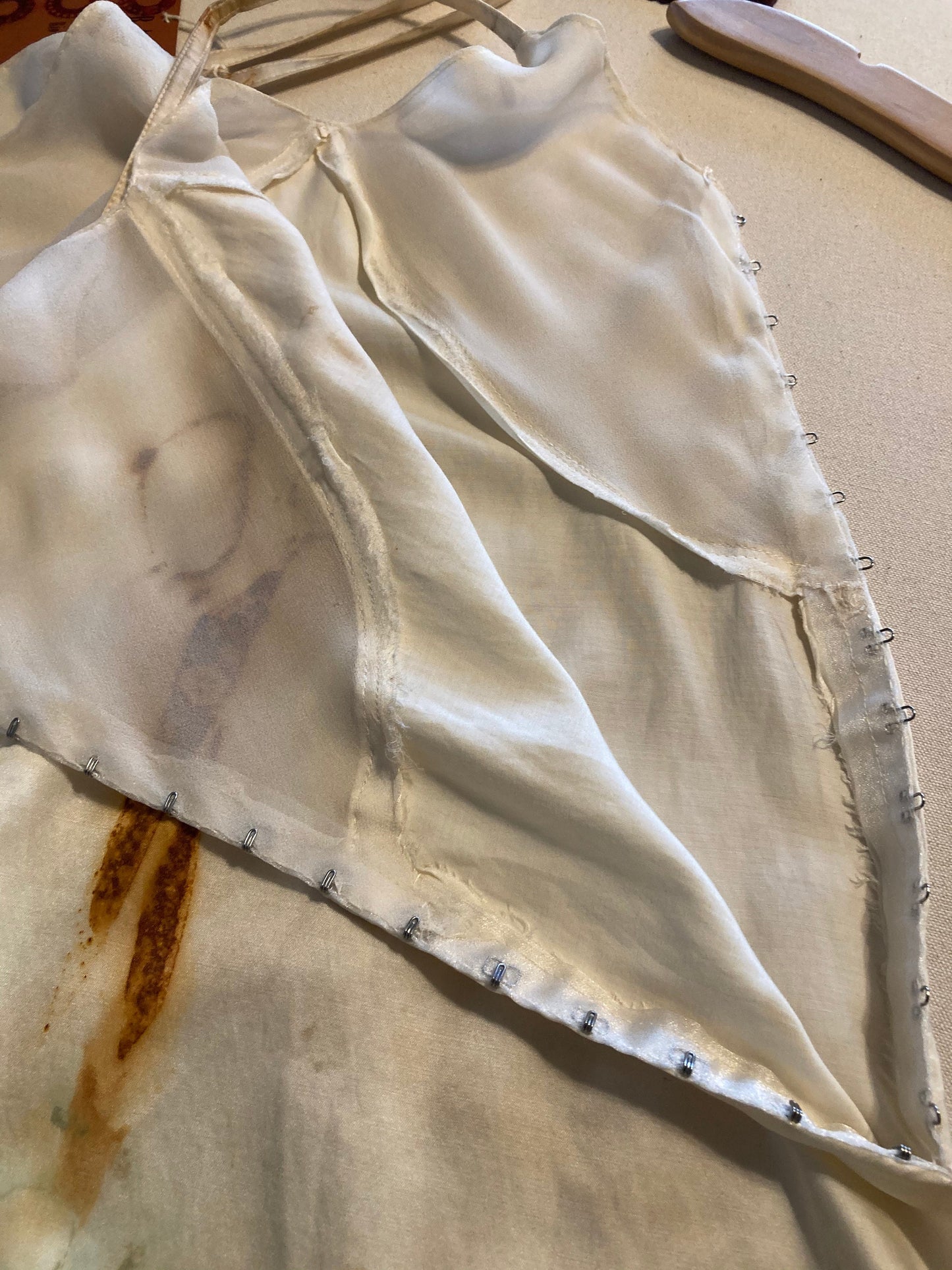 Sheer top slip- rust printed- cotton/ silk blend - lingerie