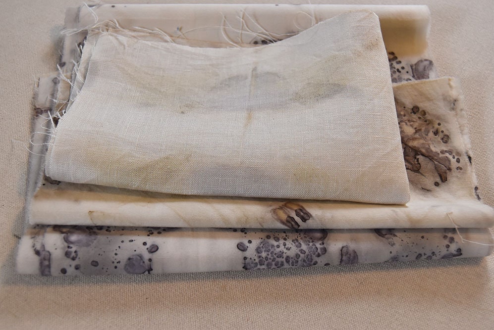Natural dyed fabric bundle C - cotton, linen