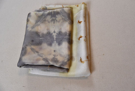 Natural dyed fabric bundle D - silk