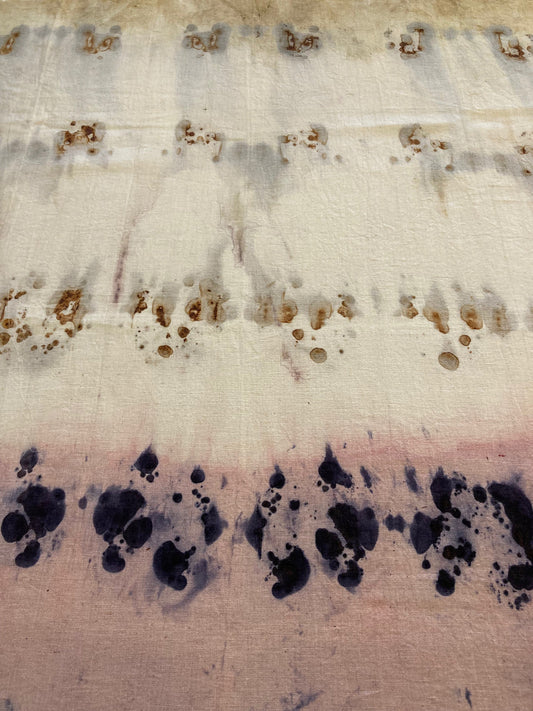 Organic hemp / cotton fabric remnant - natural dyed